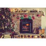 Laden Sie das Bild in den Galerie-Viewer, Fox Rolled Christmas Fireplace Vinyl Photography Backdrop - Foxbackdrop