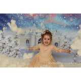 Laden Sie das Bild in den Galerie-Viewer, Fox Rolled Vinyl Winter Castle Snow Vinyl Photography Backdrop - Foxbackdrop