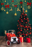 Laden Sie das Bild in den Galerie-Viewer, Fox Rolled Christmas Tree Gifts Red Car Vinyl Photography Backdrop - Foxbackdrop