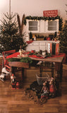 Laden Sie das Bild in den Galerie-Viewer, Fox Christmas Tree Dining Table Fabric/Vinyl Backdrop Designed by Magda