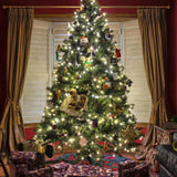 Laden Sie das Bild in den Galerie-Viewer, Fox Christmas Tree Gifts Fabric/Vinyl Indoor Photography Backdrop