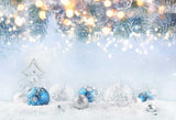 Laden Sie das Bild in den Galerie-Viewer, Fox Rolled Christmas Trees Snow Light Vinyl Backdrop - Foxbackdrop