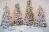 Laden Sie das Bild in den Galerie-Viewer, Fox Four Christmas Trees Indoor Photography Vinyl Photo Backdrop - Foxbackdrop