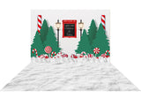 Laden Sie das Bild in den Galerie-Viewer, Fox Christmas Shop Backdrops+Fabric/Vinyl White Snowfield Backdrops combo set