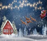 Laden Sie das Bild in den Galerie-Viewer, Fox Merry Christmas Winter is Coming Fabric/Vinyl Photos Backdrop