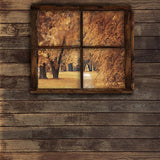 Laden Sie das Bild in den Galerie-Viewer, Fox Rolled Autumn Wood Window Vinyl Photos Backdrop-Foxbackdrop