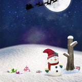 Laden Sie das Bild in den Galerie-Viewer, Fox Rolled Snowman Christmas Vinyl Photo Backdrop-Foxbackdrop