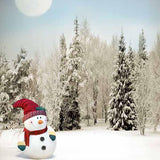 Laden Sie das Bild in den Galerie-Viewer, Fox Rolled Outdoor Winter Snowman Vinyl Photography Backdrop-Foxbackdrop