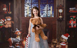 Laden Sie das Bild in den Galerie-Viewer, Fox Snow Fire Toy Christmas Fabric/Vinyl Photo Backdrop