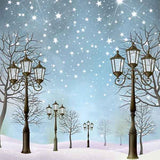 Laden Sie das Bild in den Galerie-Viewer, Fox Rolled Winter Snow Lights Vinyl Photo Backdrop-Foxbackdrop