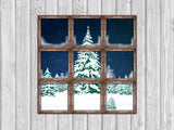 Laden Sie das Bild in den Galerie-Viewer, Fox Christmas Wood Wall Window Vinyl Children Backdrop - Foxbackdrop