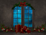 Laden Sie das Bild in den Galerie-Viewer, Fox Christmas Gift Window Photos Vinyl Backdrop - Foxbackdrop