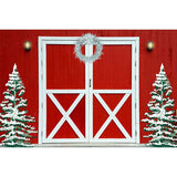 Laden Sie das Bild in den Galerie-Viewer, Fox Red Wall Christmas Trees Vinyl Photo Studio Backdrop - Foxbackdrop