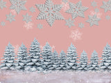 Laden Sie das Bild in den Galerie-Viewer, Fox Rolled Pink Snow Drops Christmas Vinyl Backdrops-Foxbackdrop