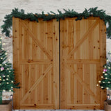 Laden Sie das Bild in den Galerie-Viewer, Fox Rolled Wood Door Christmas Trees Vinyl Backdrops-Foxbackdrop