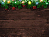 Laden Sie das Bild in den Galerie-Viewer, Fox Wood Christmas Lights Vinyl Backdrop for Photos-Foxbackdrop