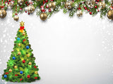 Laden Sie das Bild in den Galerie-Viewer, Fox Christmas Trees Vinyl Photography Backdrop-Foxbackdrop