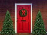 Laden Sie das Bild in den Galerie-Viewer, Fox Rolled Front Door Christmas Trees Vinyl Backdrop-Foxbackdrop