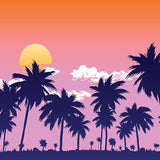 Laden Sie das Bild in den Galerie-Viewer, Fox Summer Sunset Coconut Trees Vinyl Backdrop-Foxbackdrop