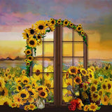 Laden Sie das Bild in den Galerie-Viewer, Fox Rolled Yellow Sunflowers Floral Vinyl Backdrops-Foxbackdrop