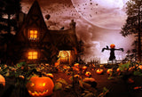 Laden Sie das Bild in den Galerie-Viewer, Fox Rolled Halloween Night Party Vinyl Photos Backdrop-Foxbackdrop