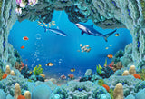 Laden Sie das Bild in den Galerie-Viewer, Fox Under the Sea World Children Vinyl Rolled Backdrops-Foxbackdrop