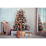 Laden Sie das Bild in den Galerie-Viewer, Fox Rolled Christmas Golden Trees Vinyl Photo Backdrop-Foxbackdrop