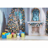 Laden Sie das Bild in den Galerie-Viewer, Fox Rolled Christmas Tree Fireplace Vinyl Photo Backdrop - Foxbackdrop