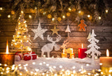 Laden Sie das Bild in den Galerie-Viewer, Fox Roll Christmas Wood Lights Thick Vinyl Backdrop - Foxbackdrop