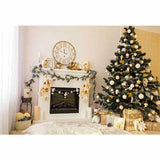 Laden Sie das Bild in den Galerie-Viewer, Fox Rolled Golden Christmas Fireplace Vinyl Backdrops - Foxbackdrop