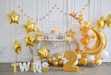 Laden Sie das Bild in den Galerie-Viewer, Fox Rolled Golden Cake Smash Kids Birthday Vinyl Backdrop-Foxbackdrop