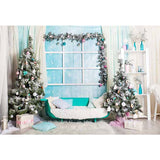 Laden Sie das Bild in den Galerie-Viewer, Fox Rolled Christmas Trees Sofa Vinyl Photo Backdrop - Foxbackdrop