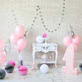 Laden Sie das Bild in den Galerie-Viewer, Fox Rolled Pink Balloons Cake Smash Birthday Vinyl Backdrop-Foxbackdrop