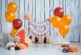 Laden Sie das Bild in den Galerie-Viewer, Fox Rolled Balloons Cake Smash Birthday Vinyl Backdrop-Foxbackdrop