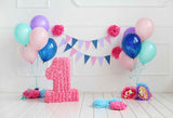 Laden Sie das Bild in den Galerie-Viewer, Fox Rolled Pink Balloons Girls Cake Smash Vinyl Backdrops-Foxbackdrop