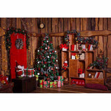 Laden Sie das Bild in den Galerie-Viewer, Fox Rolled Retro Indoor Wood Christmas Vinyl Backdrop - Foxbackdrop