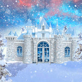 Laden Sie das Bild in den Galerie-Viewer, Fox Rolled Vinyl Winter Castle Snow Vinyl Photography Backdrop - Foxbackdrop