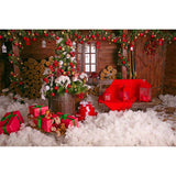 Laden Sie das Bild in den Galerie-Viewer, Fox Christmas Trees Gift Rolled Vinyl Backdrop - Foxbackdrop