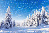 Laden Sie das Bild in den Galerie-Viewer, Fox Rolled Snow Winter Trees Sky Vinyl Photos Backdrop-Foxbackdrop