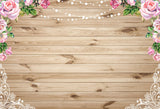 Laden Sie das Bild in den Galerie-Viewer, Fox Rolled Wood Board With Flower Vinyl Photos Backdrop-Foxbackdrop