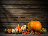 Laden Sie das Bild in den Galerie-Viewer, Fox Rolled Thanksgiving Wood Vinyl Photos Backdrop-Foxbackdrop