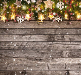 Laden Sie das Bild in den Galerie-Viewer, Fox Wood Christmas Stars Retro Vinyl Photo Backdrop-Foxbackdrop