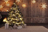 Laden Sie das Bild in den Galerie-Viewer, Fox Wood Christmas Trees Lights Fabric/Vinyl Backdrop