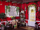 Laden Sie das Bild in den Galerie-Viewer, Fox Rolled Red Wall Spring Indoor Vinyl Photography Backdrop-Foxbackdrop