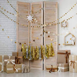 Laden Sie das Bild in den Galerie-Viewer, Fox Rolled Wood Screen Christmas Vinyl Photos Backdrop-Foxbackdrop