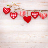 Laden Sie das Bild in den Galerie-Viewer, Fox Rolled Vinyl Wood Red Heart Backdrop for Valentine&#39;s Day-Foxbackdrop