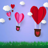 Laden Sie das Bild in den Galerie-Viewer, Fox Rolled Red Airballoon Heart Vinyl Valentine Backdrop-Foxbackdrop