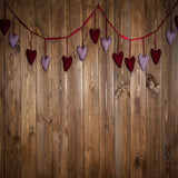 Laden Sie das Bild in den Galerie-Viewer, Fox Rolled Brown Wood Vinyl Valentine Backdrop-Foxbackdrop