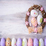 Laden Sie das Bild in den Galerie-Viewer, Fox Rolled Wood Board Colorful Eggs Vinyl Easter Backdrops-Foxbackdrop