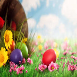 Laden Sie das Bild in den Galerie-Viewer, Fox Rolled Eggs Grass Vinyl Easter Photo Backdrops-Foxbackdrop